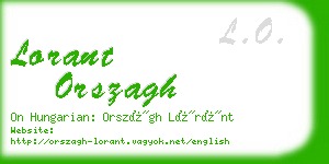 lorant orszagh business card